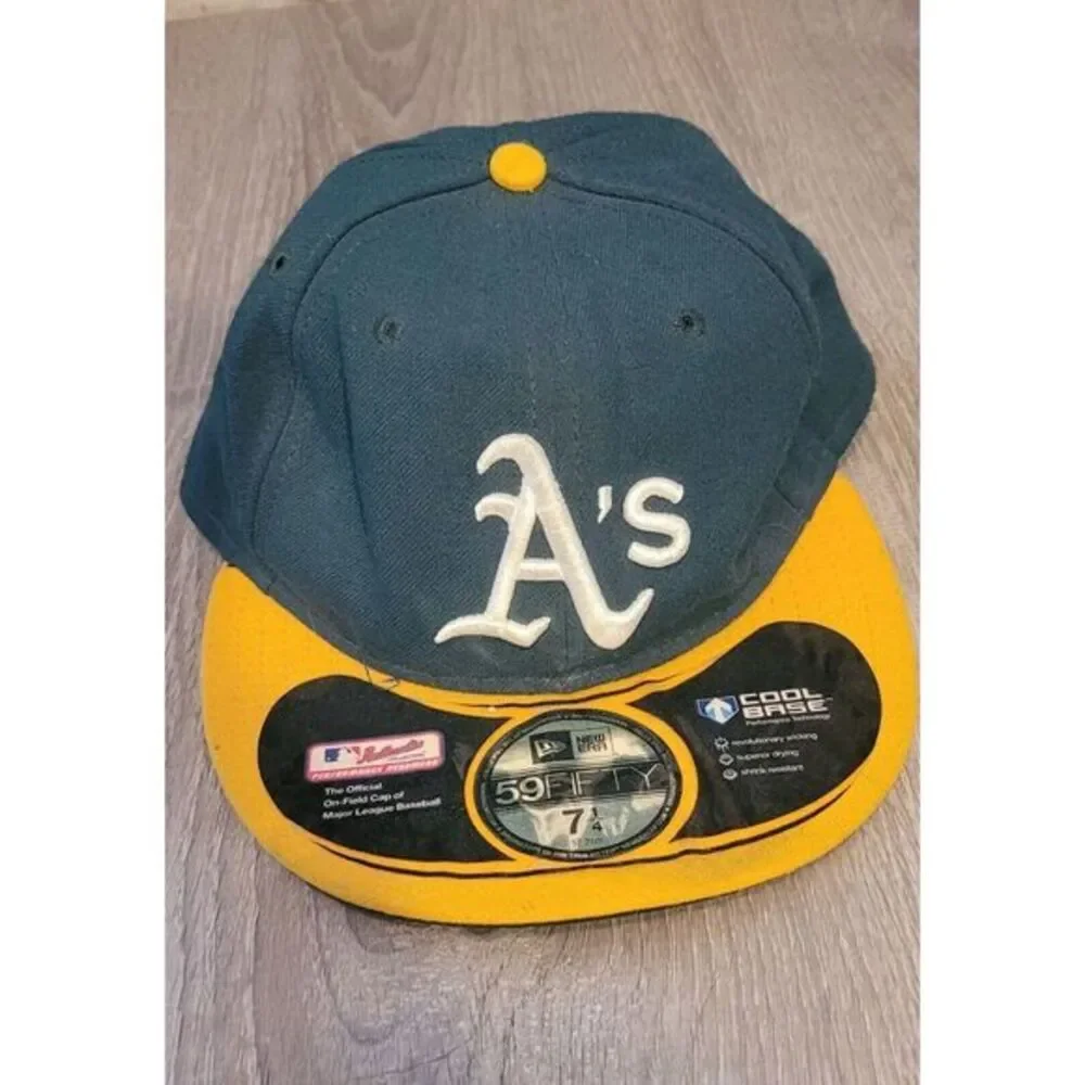 Oakland Athletics‎ New Era 59 Fifty MLB Green Hat Size 7 1/4  Great Condition